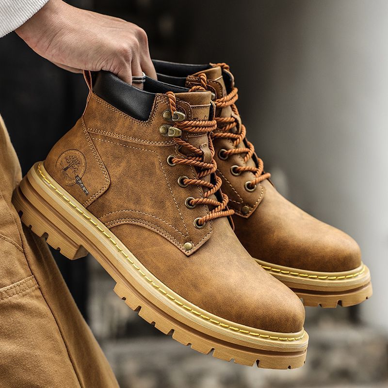 Leatherwork Boots - Fashion Men Boots Spring Comfortable Platform
