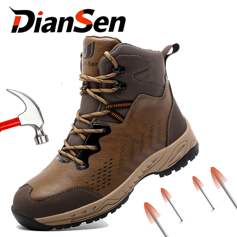 Leather Work Fabric - Work Safety Boots Men Steel Toe