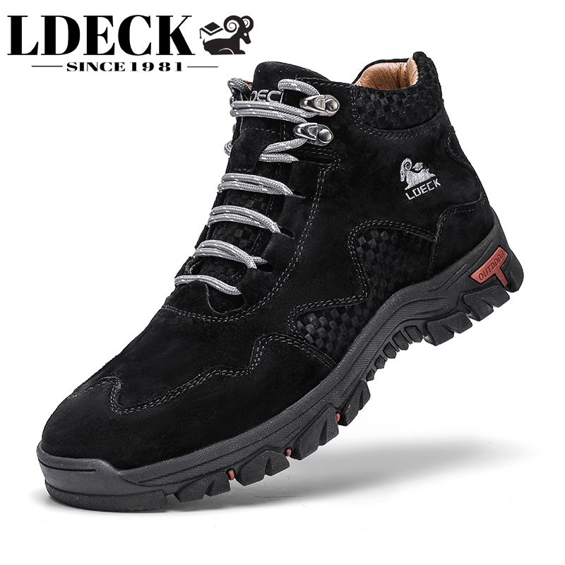 LDECK Men's Mid Top Boots Yell - Leather Work Fabric recension och pris