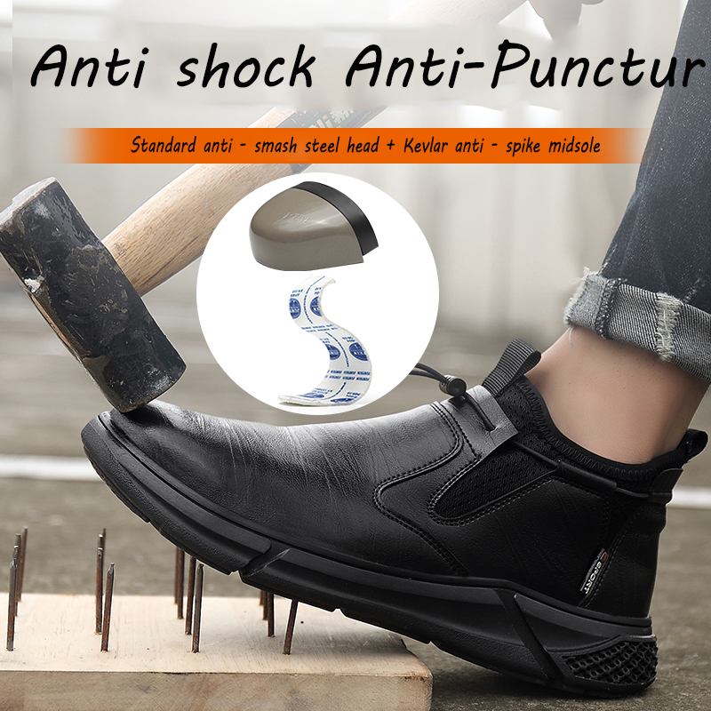 Men Safety Shoes Anti-Smash St - Leather Work Fabric recension och pris
