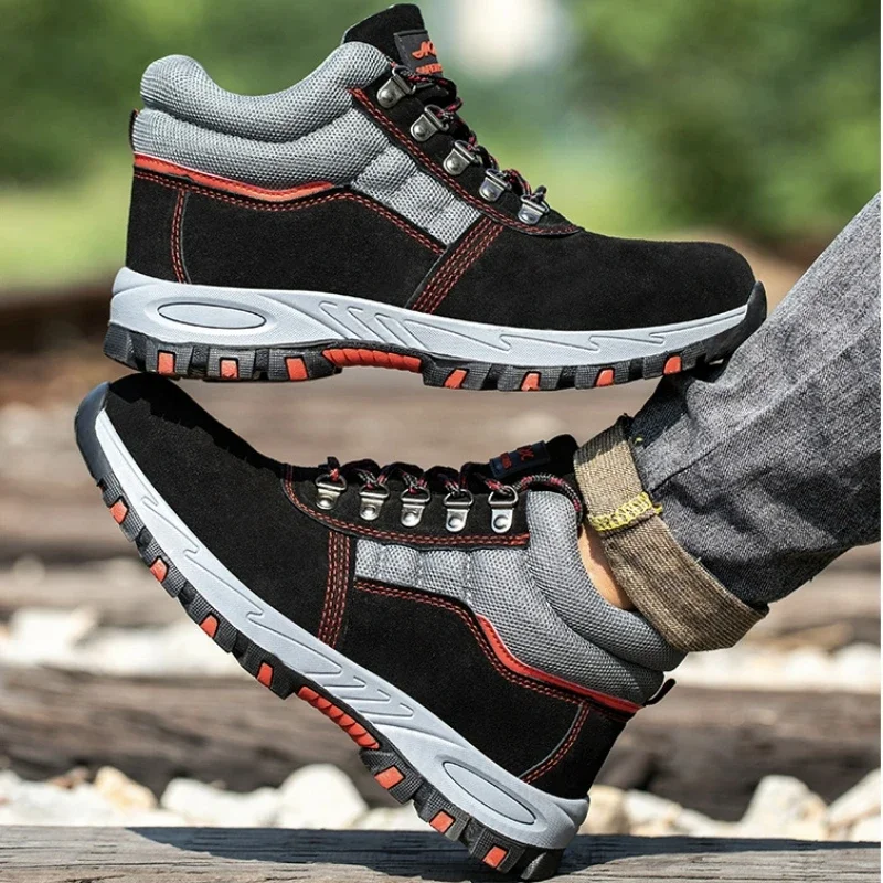 High Quality Men Safety Boots  - Leather Work Fabric recension och pris