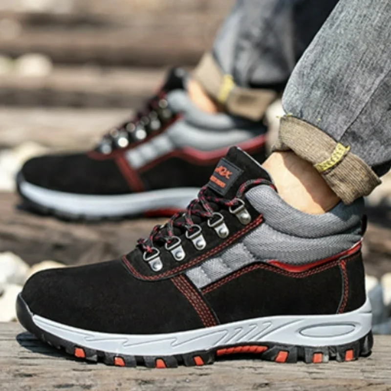 High Quality Men Safety Boots  - Leather Work Fabric recension och pris