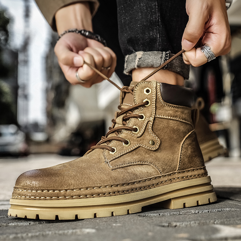 Men's Fashion Spring Platform  - Leather Work Fabric recension och pris