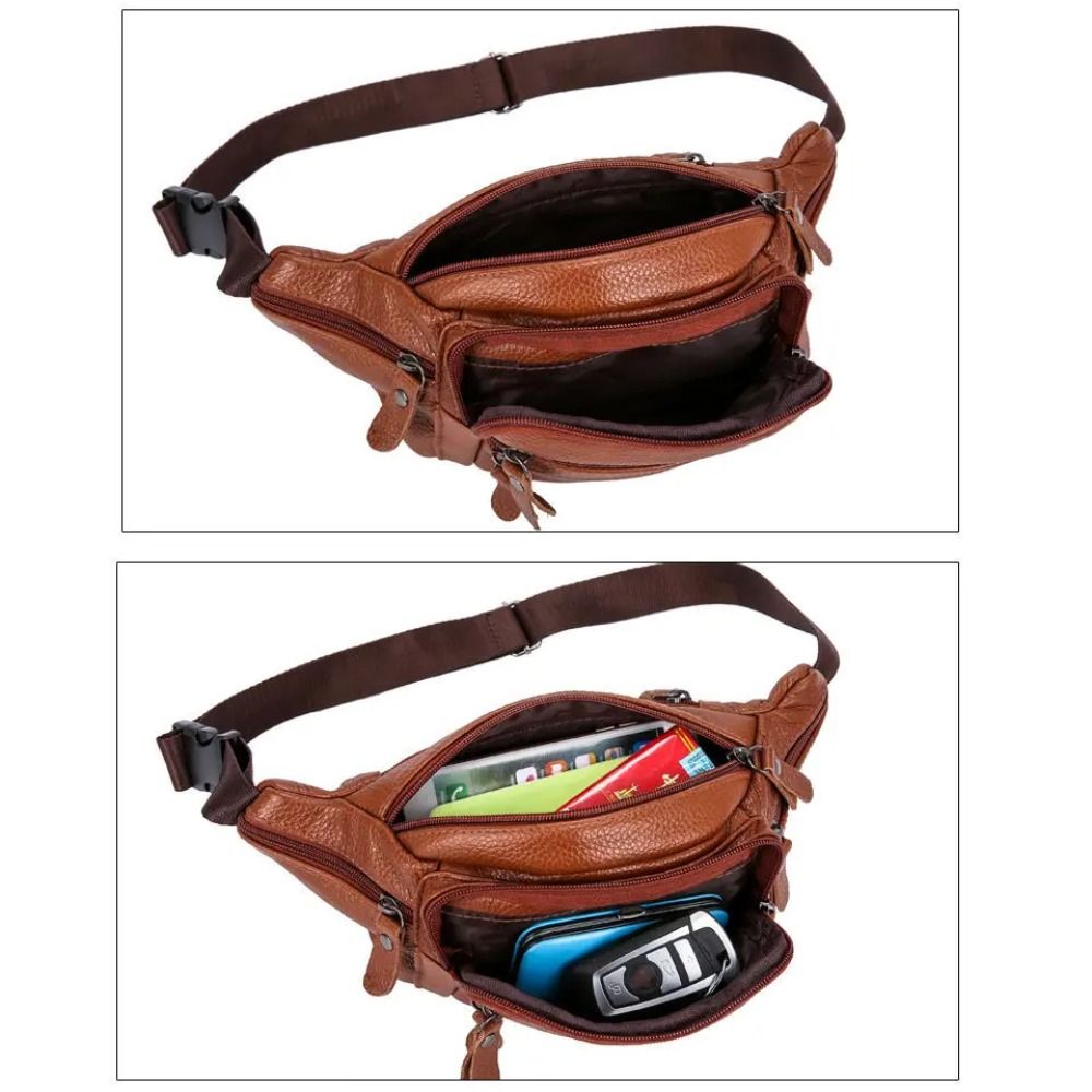 Zipper PU Leather Men's Waist  - Leatherwork Wallet recension och pris