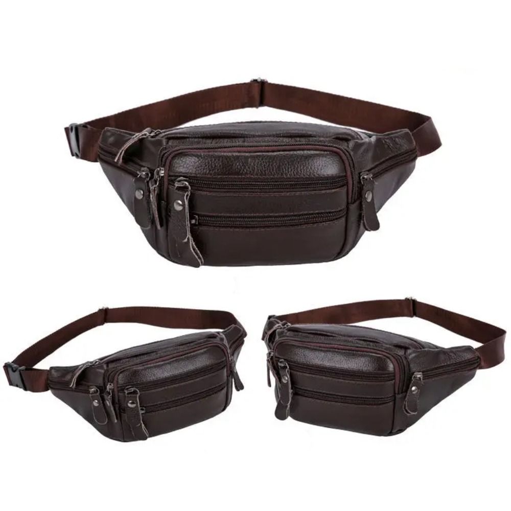 Zipper PU Leather Men's Waist  - Leatherwork Wallet recension och pris