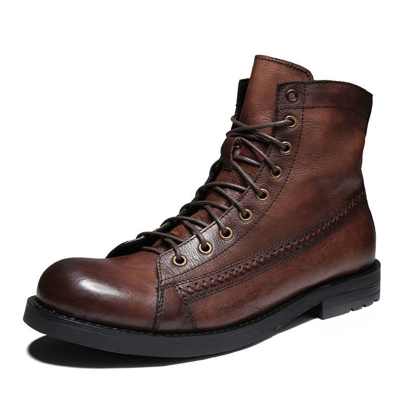 2026 Mens Ankle Boots Classic  - Leather Work Fabric recension och pris