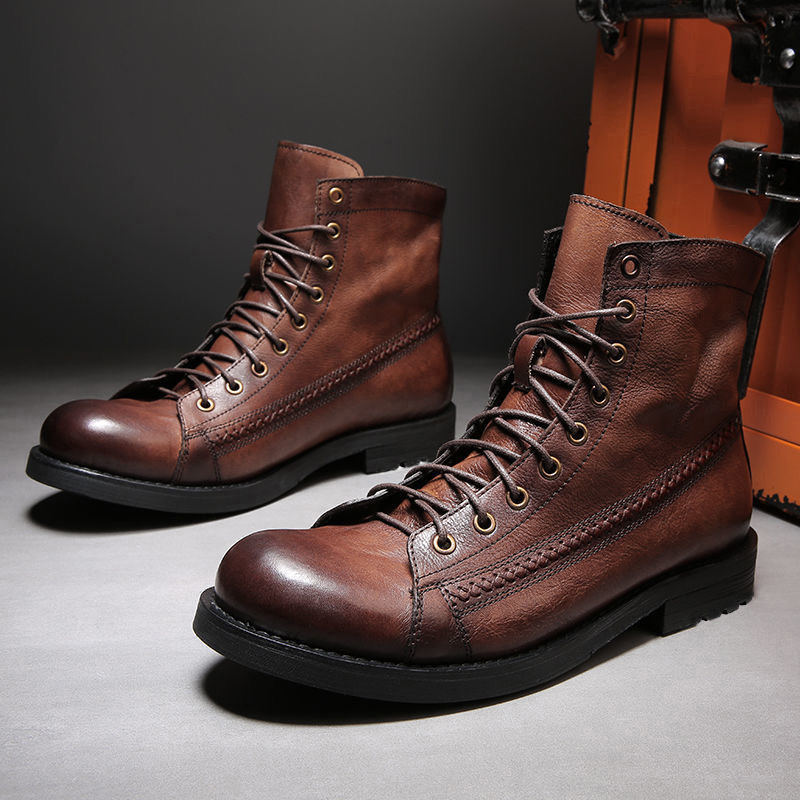 2026 Mens Ankle Boots Classic  - Leather Work Fabric recension och pris
