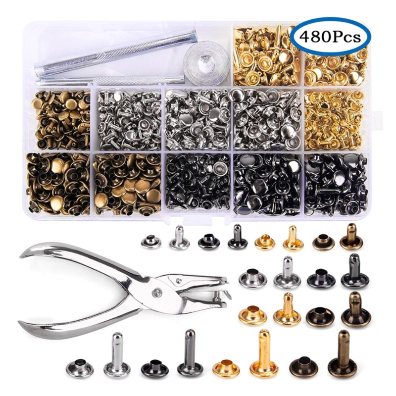180Sets Leather Rivets 6mm/8mm - Rivet Setter Tool recension och pris