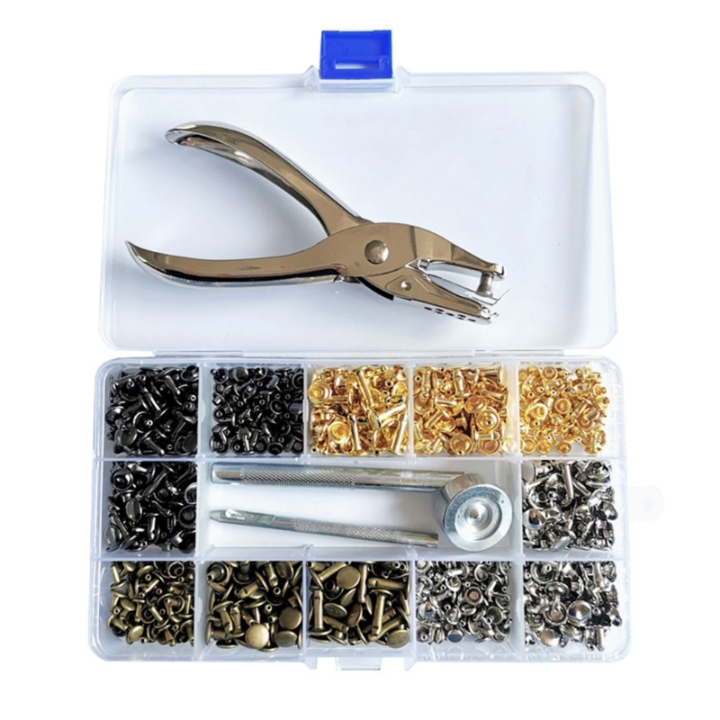 180Sets Leather Rivets 6mm/8mm - Rivet Setter Tool recension och pris