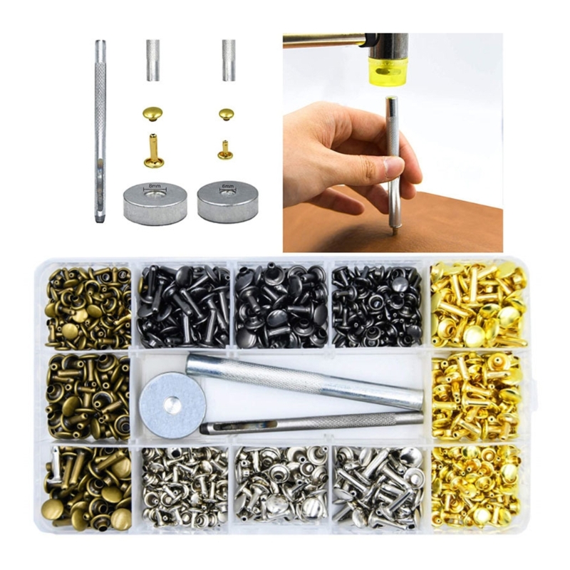 180Sets Leather Rivets 6mm/8mm - Rivet Setter Tool recension och pris