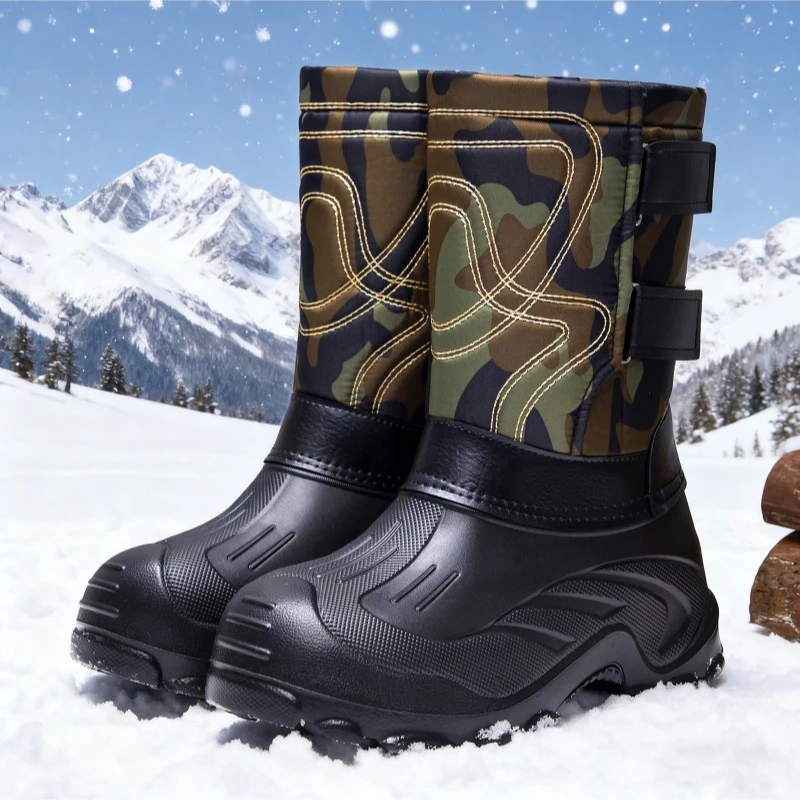 Men Camo High‑Top Winter Snow  - Leatherwork Boots recension och pris